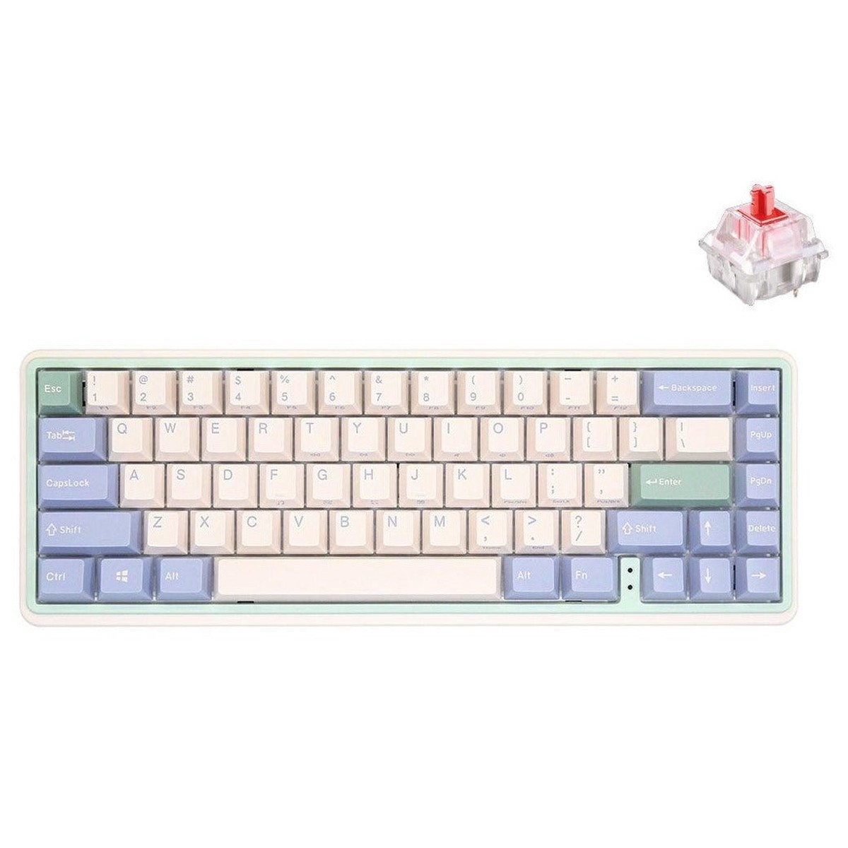 Varmilo Minilo VXH67 Eucalyptus Hot Swappable Mechanical Keyboard (Cherry MX Red) (A44A046D4A3A01A039)