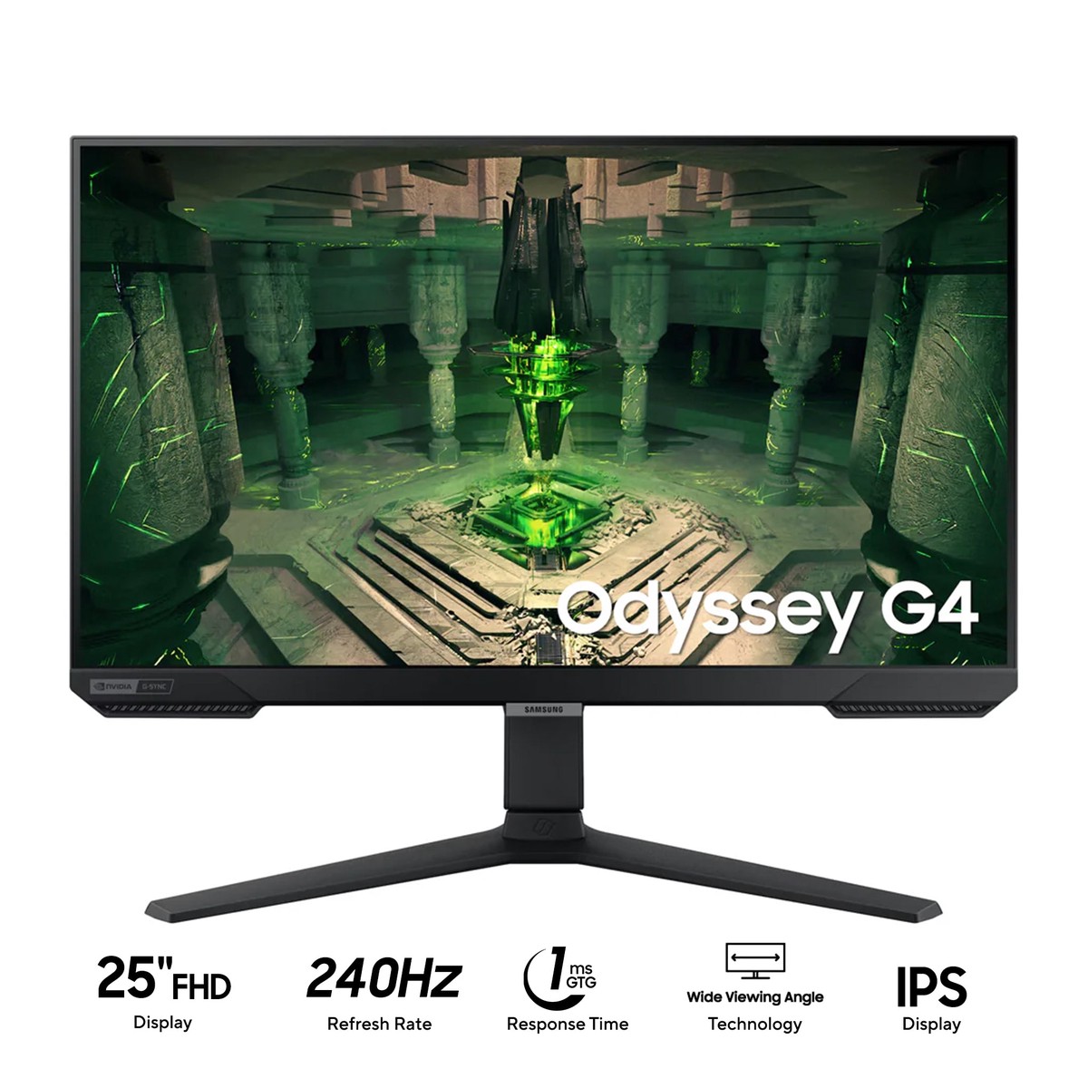 Samsung Odyssey G4 LS25BG400EEXXP 25" FHD (1920x1080) 240Hz 1ms GTG IPS Gaming Monitor with Tilt, Swivel & Pivot Adjustment