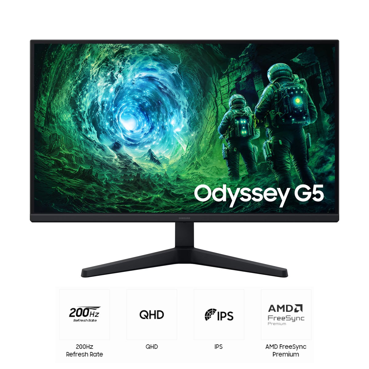 Samsung Odyssey G5 G53F LS27FG530EEXXP 27" QHD (2560x1440) 200Hz 1ms MPRT IPS Gaming Monitor with Tilt Adjustment (Black)