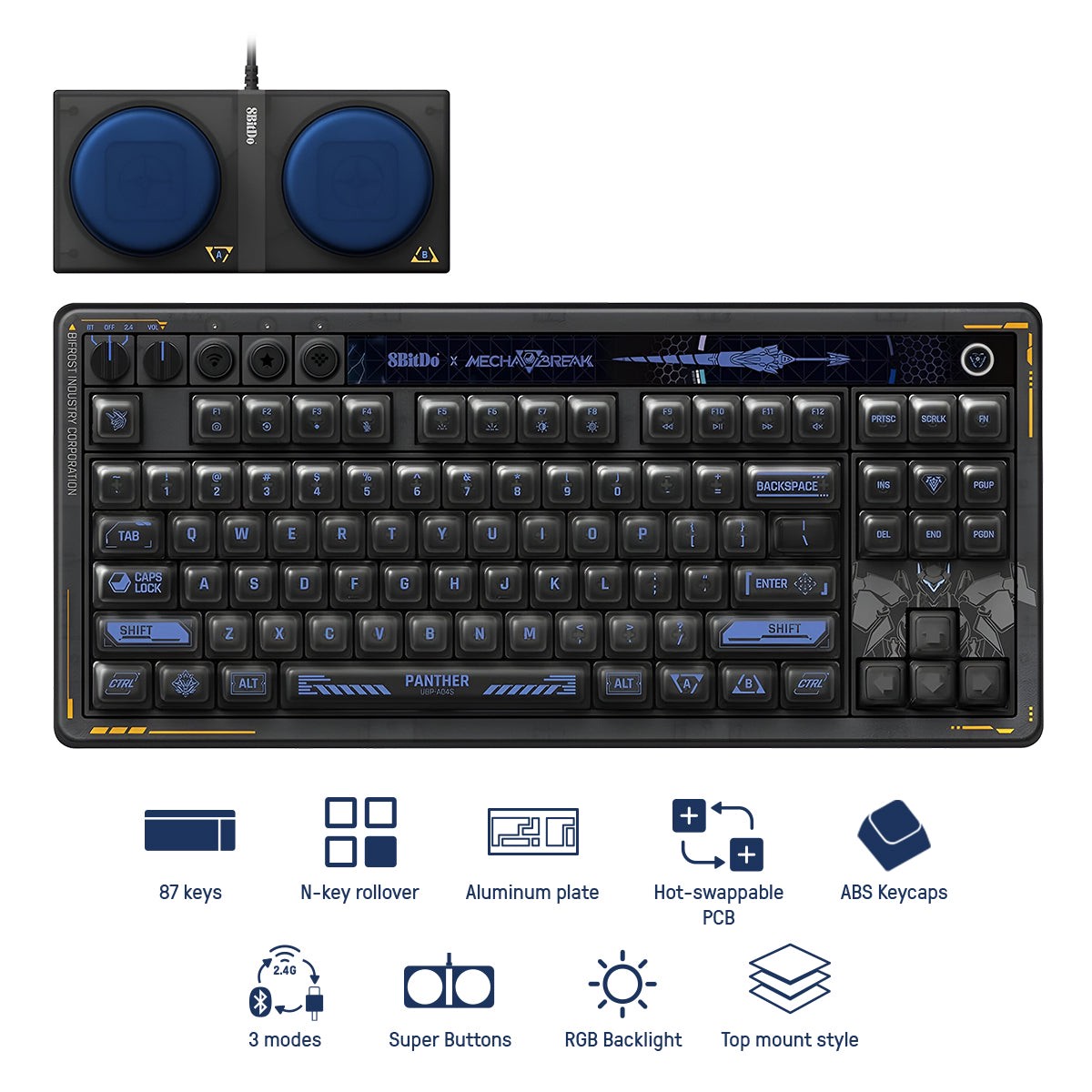8Bitdo Retro 87 Mechanical Keyboard Mecha Break Panther Edition (85HD)