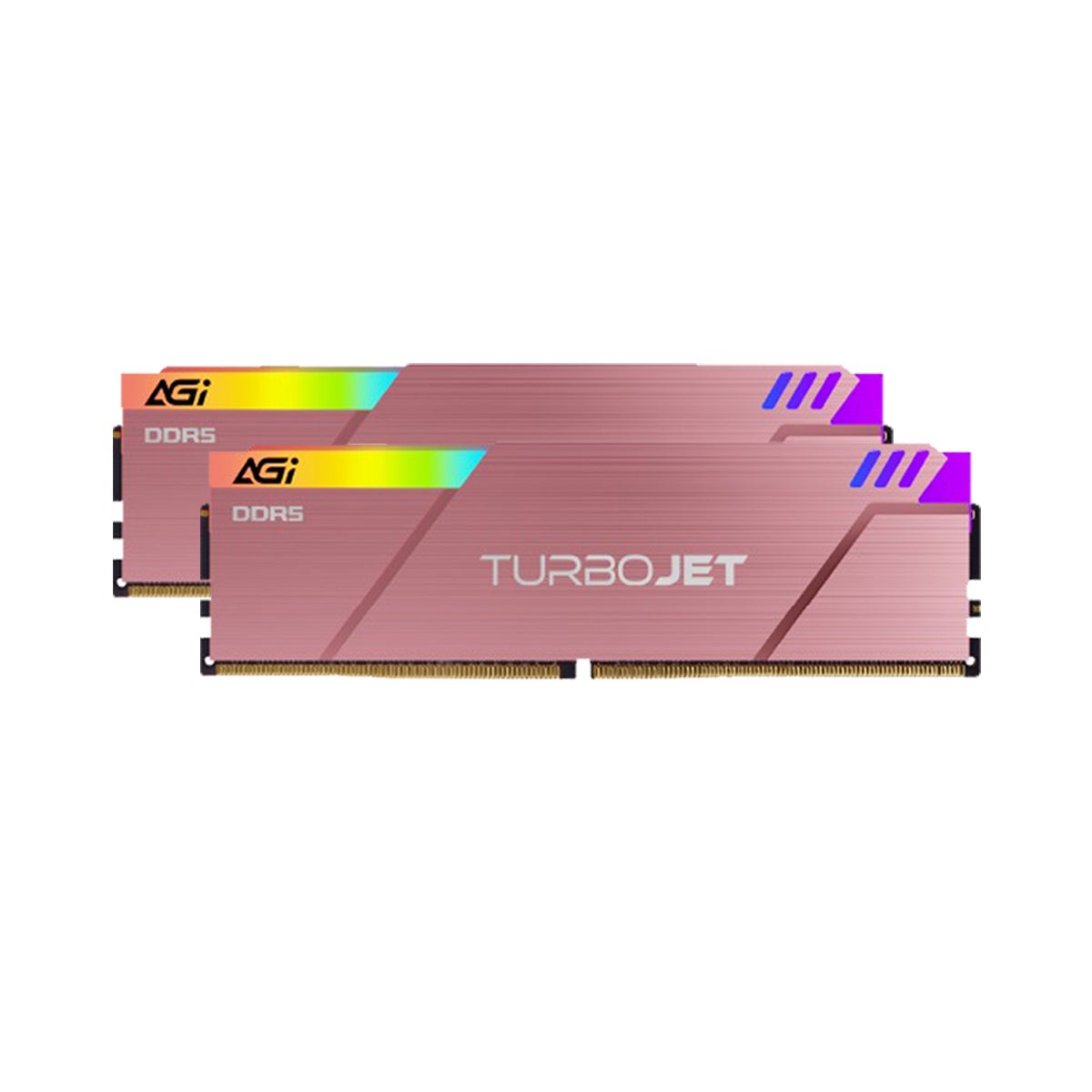 AGI TurboJet UD858 RGB 32GB (16GBx2) DDR5 8000MHz CL38 1.5V Gaming Memory Modules (Rose Gold) (AGI8API16UD858-DC)