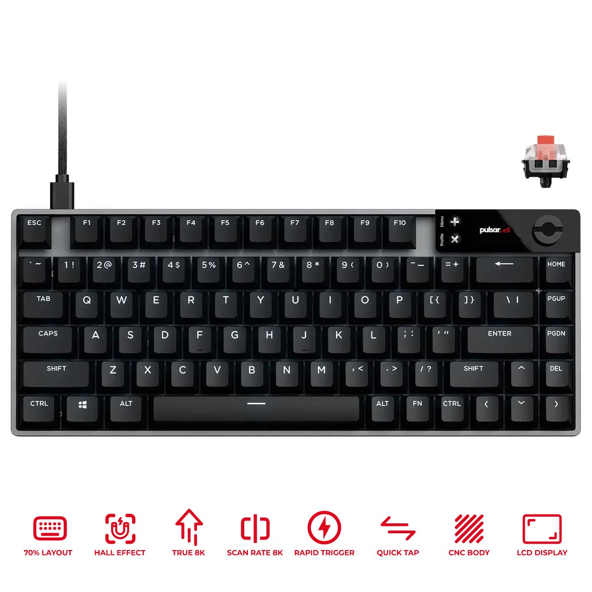 Pulsar eS HE 70 Ultrafast Hall Effect Gaming Keyboard (Black) (ES70HE01B)