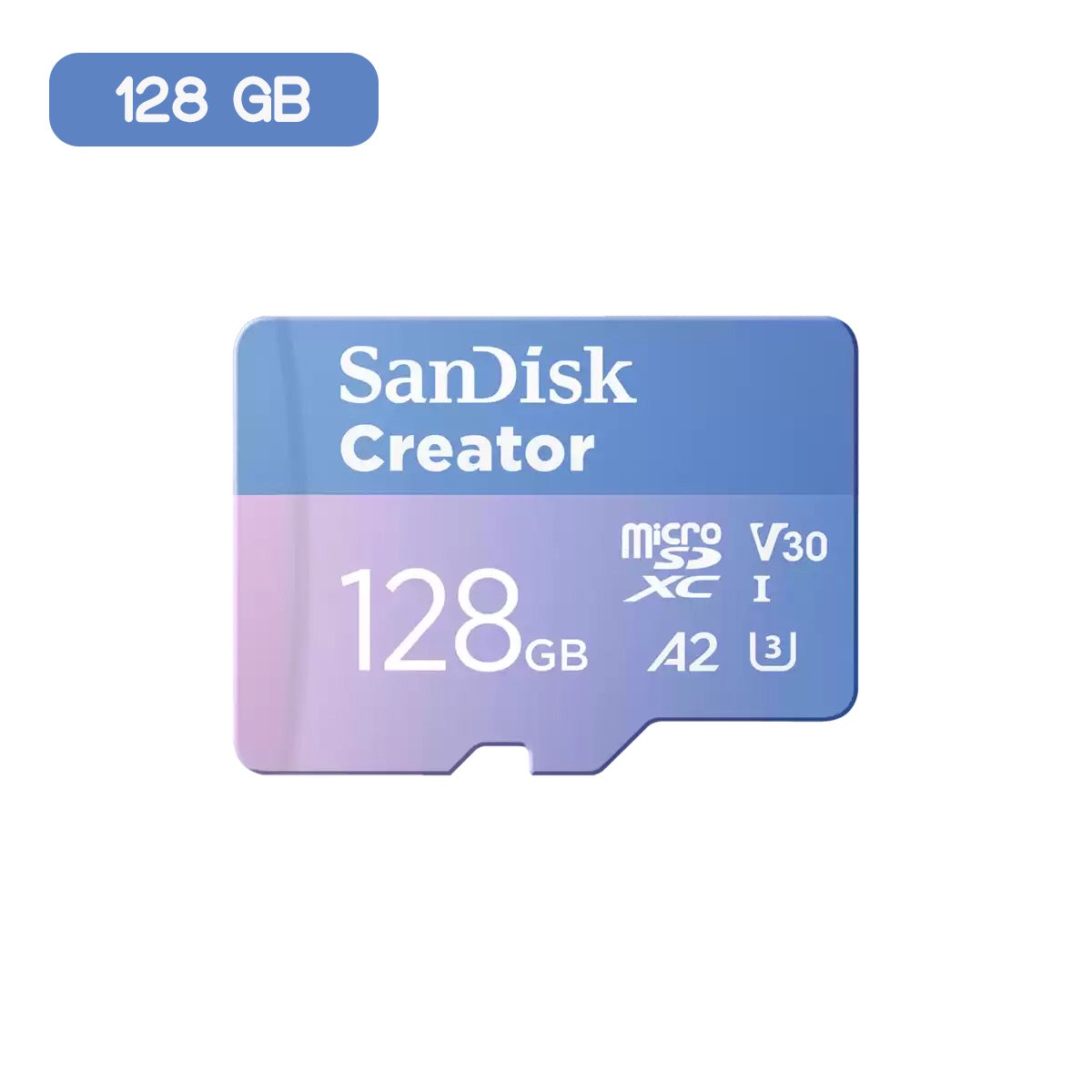 Sandisk Creator 128GB UHS-I 190MB/s Read/90MB/s Write microSD Card with Adapter