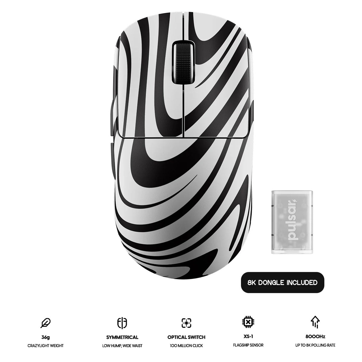 Pulsar X2 CrazyLight Boardzy Edition 8K Polling Rate eSports Gaming Mouse (PX2CL115)