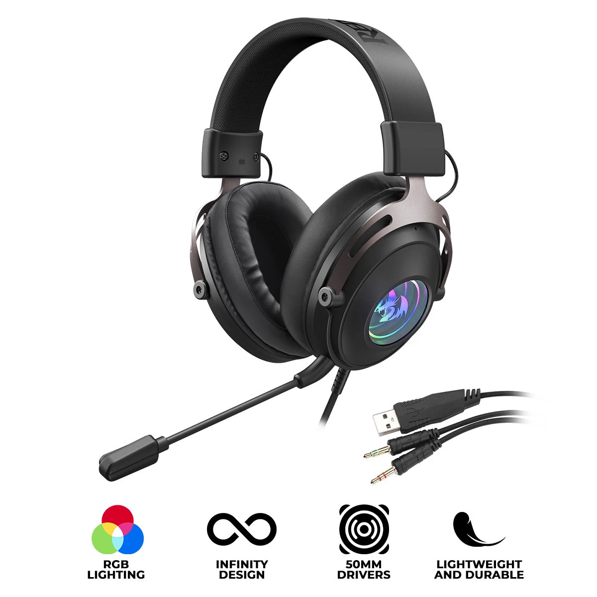 Redragon H389 Arrorain Lite RGB Wired Gaming Headset