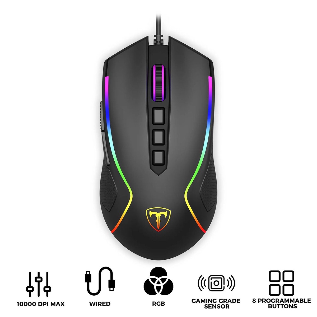 T-Dagger DarkAngel Lite RGB Wired Gaming Mouse (T-TGM209-LIT)