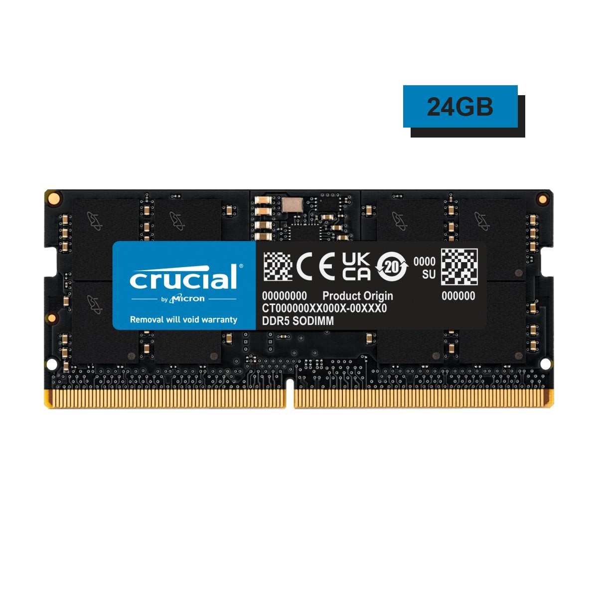 Crucial 24GB DDR5 5600MHz CL16 Sodimm Notebook Memory (CT24G56C46S5)