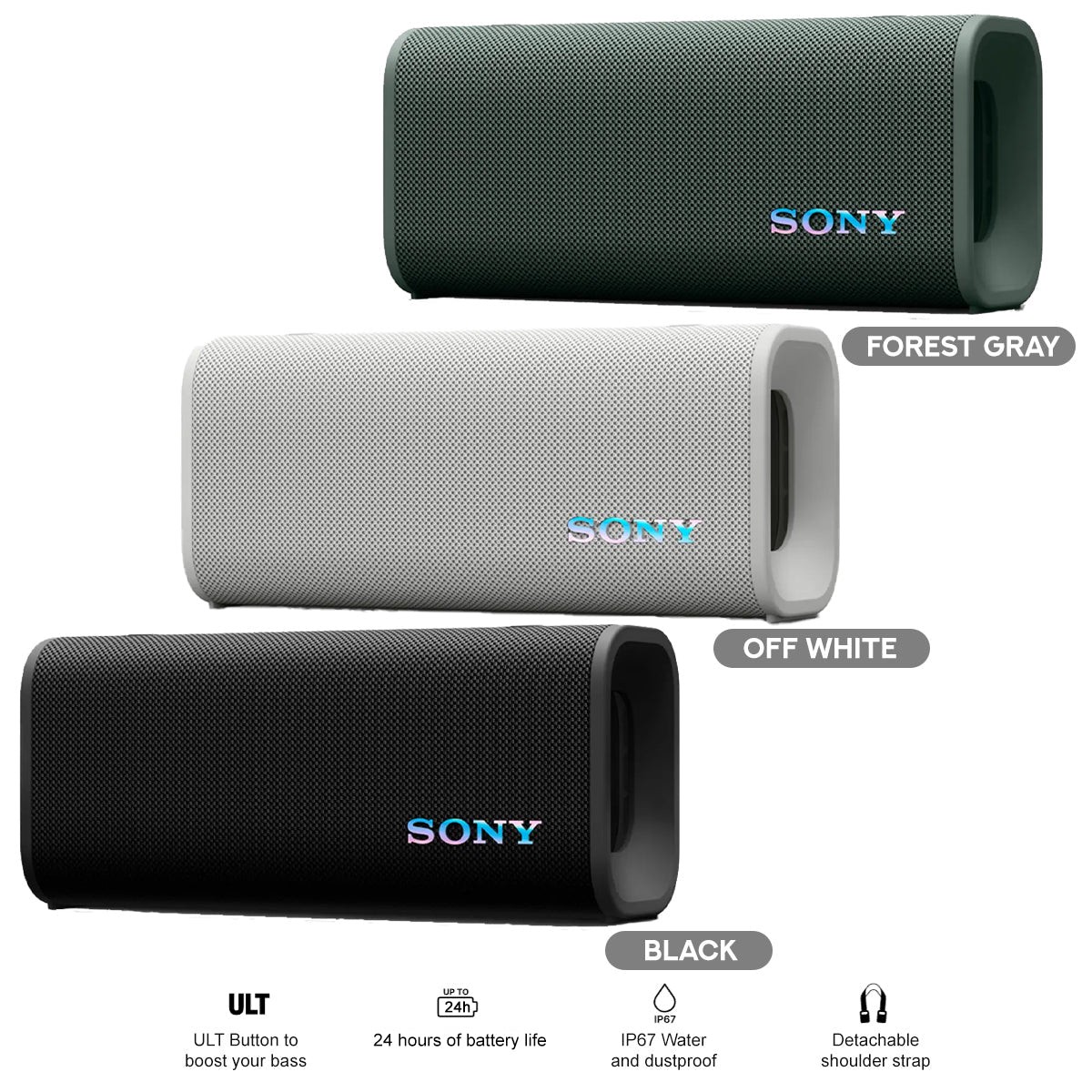 Sony ULT Power Sound Field 3 Wireless Portable Speaker (Black, Off White, Forest Gray)