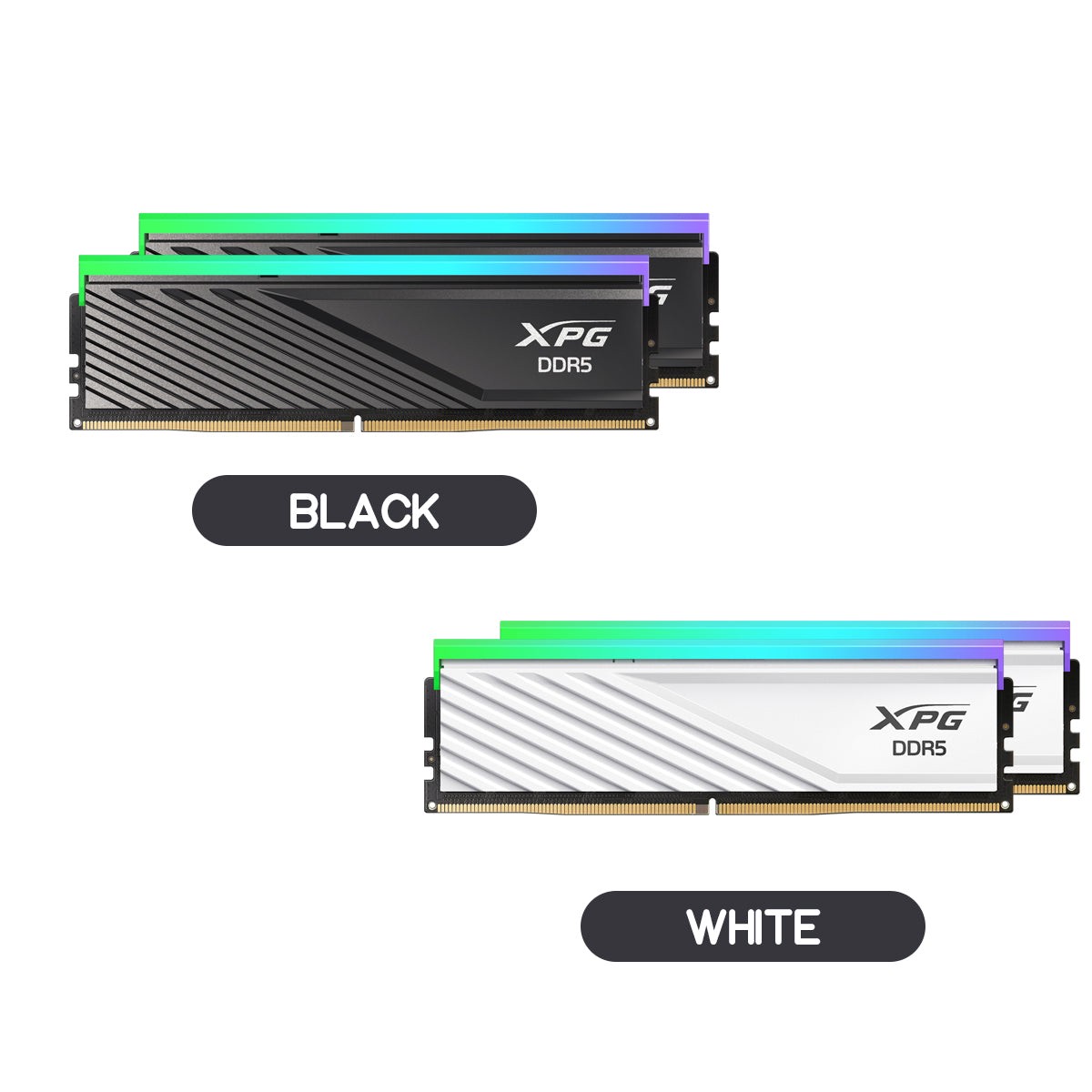 Adata XPG Lancer Blade 32GB (2x16GB) RGB DDR5 6000MT/s CL36-38-38 1.35V Desktop Memory with Heatsink (Black, White)