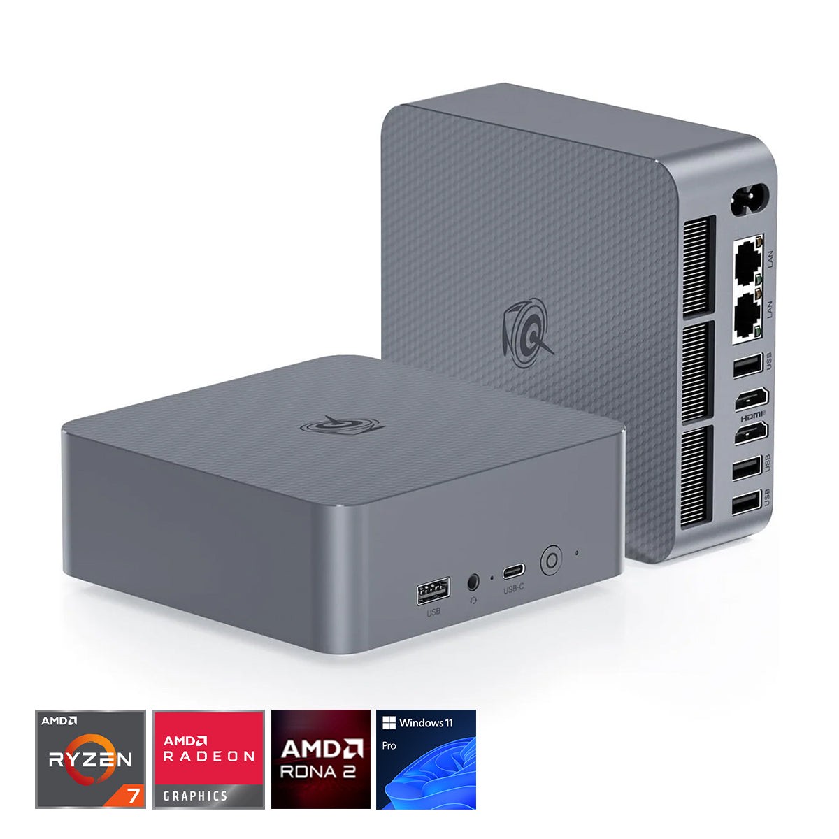 Beelink EQR6-LP AMD Ryzen 7 6800U Processor (24GB RAM+500GB SSD | 32GB RAM+1TB SSD) Windows 11 Pro Mini PC (Milky Grey)