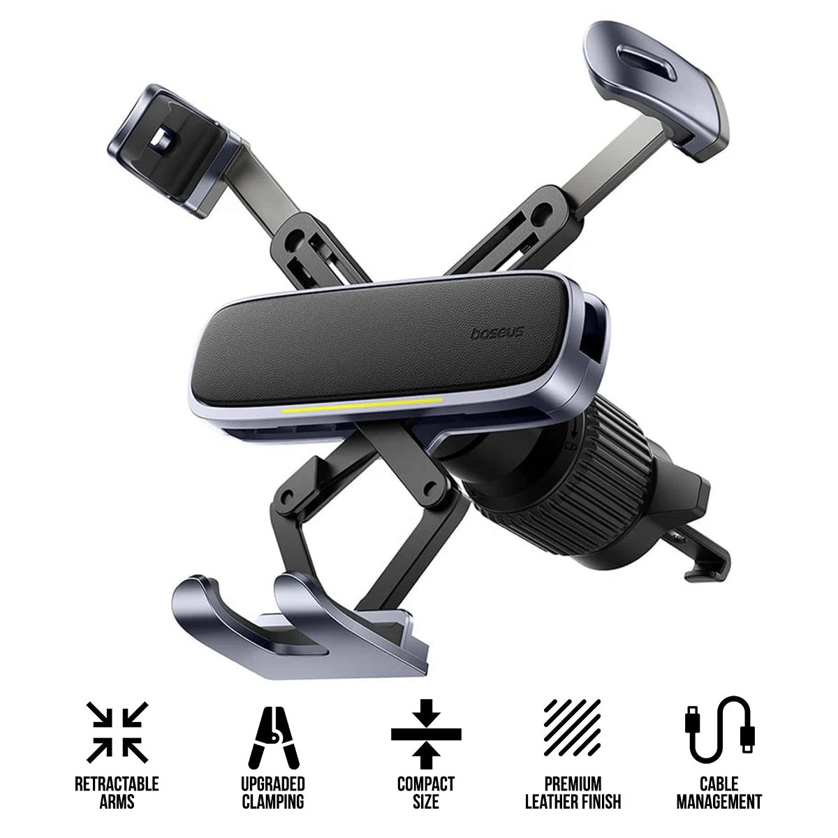 Baseus UltraControl Gravity Car Mount for Mobile Phone and Tablets (Space Grey) (C40483401813-00)