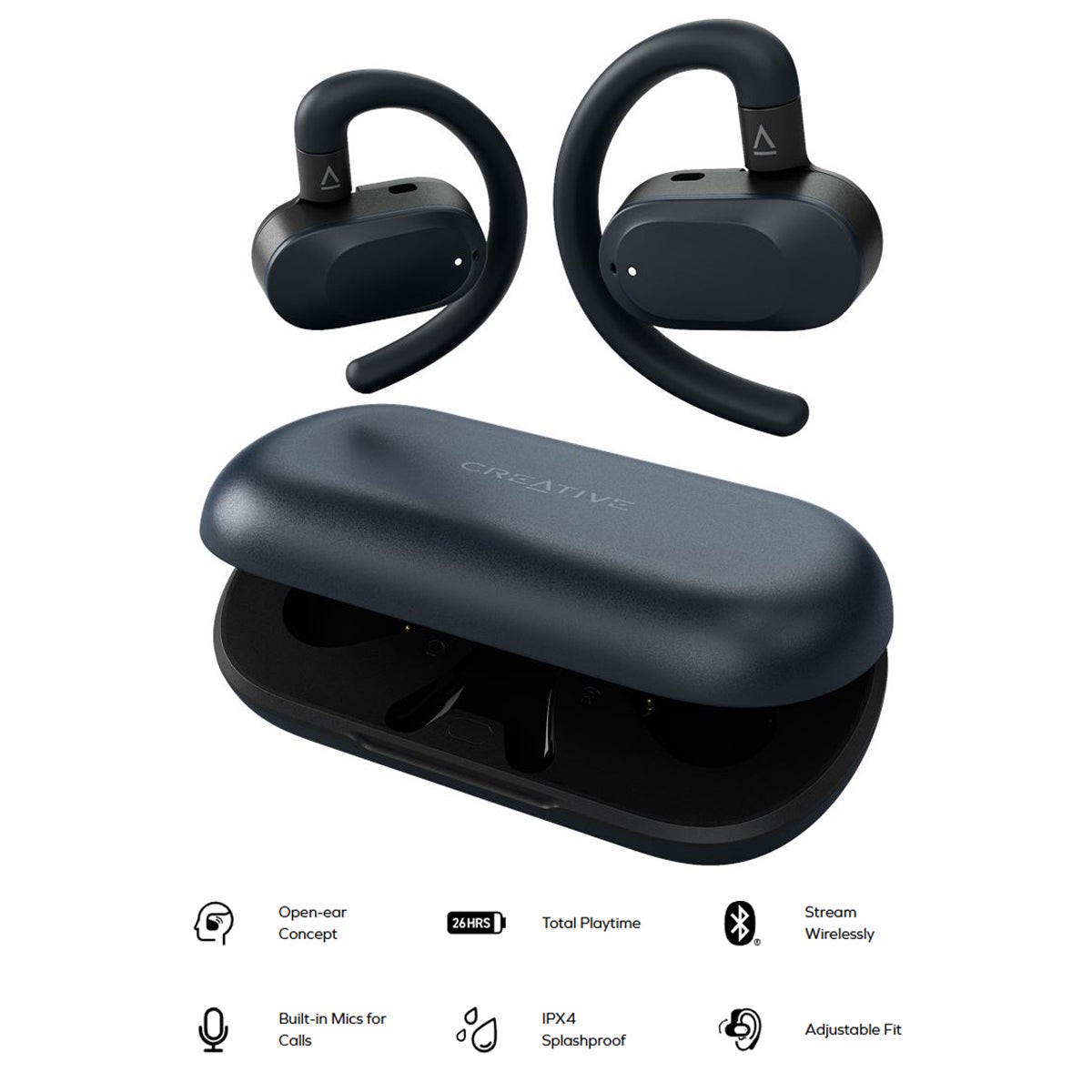 Creative Outlier Go Open-Ear Headphones with Adjustable Fit (DarkBlue)