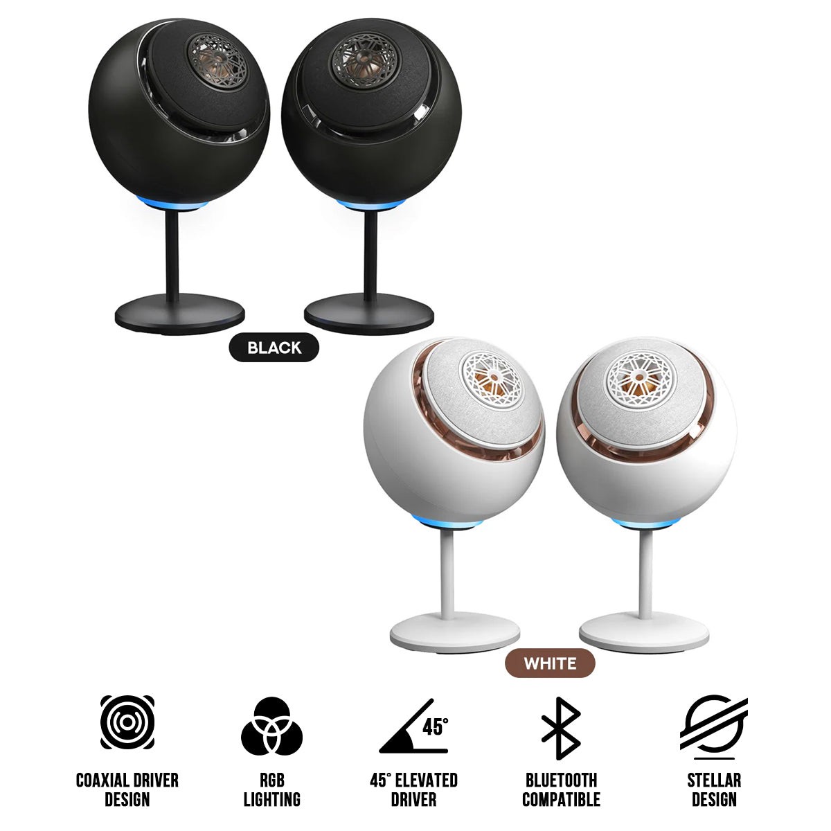 Creative Pebble Nova (Black, White)