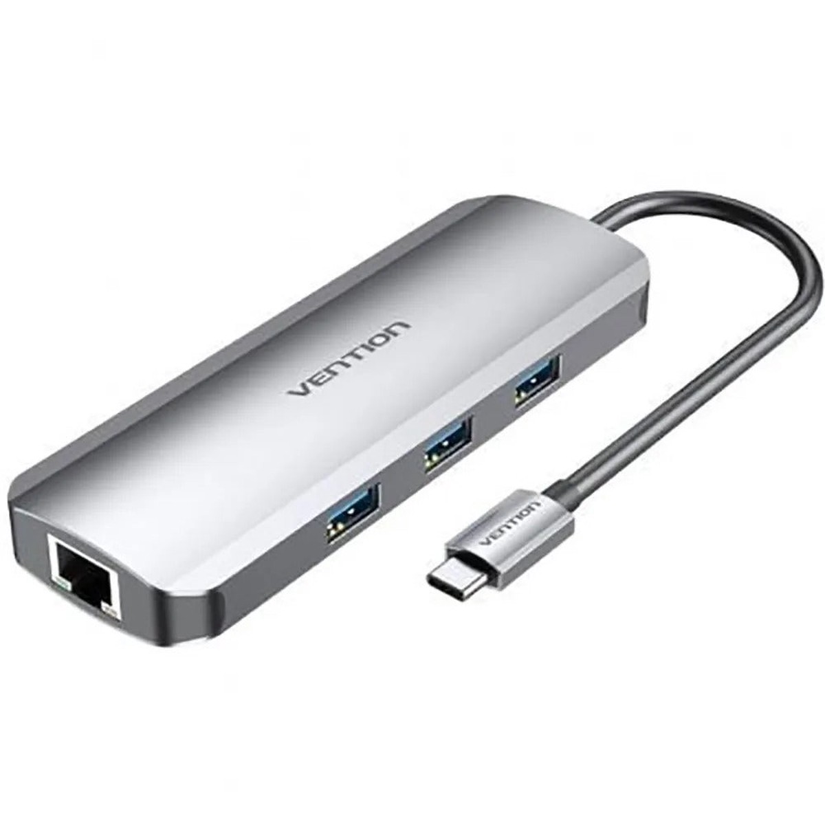 Vention 9-in-1 USB-C Docking Station - USB-C to HDMI + USB 3.0 x 3 + RJ45 + SD + TF + TRRS 3.5mm + PD - 0.15M (TOLHB)
