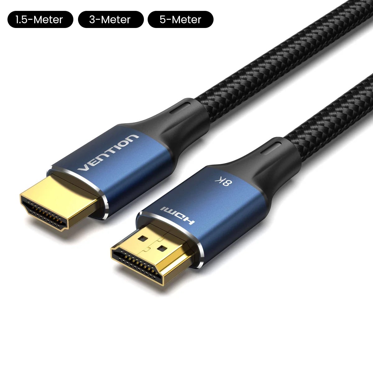 Vention Cotton Braided HDMI-A Male to Male HD Cable 8K Aluminum Alloy Type (1.5M, 3M, 5M)