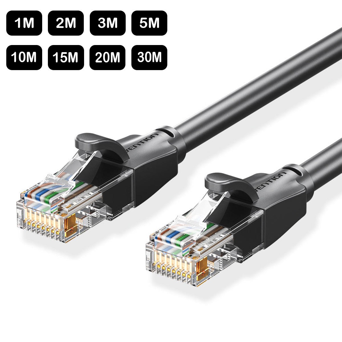 Vention Cat6 UTP Patch Cable - (Black) (1M, 2M, 3M, 5M, 10M, 15M, 20M, 30M) (IBEBF, IBEBH, IBEBI, IBEBJ, IBEBL, IBEBN, IBEBQ, IBEBT)