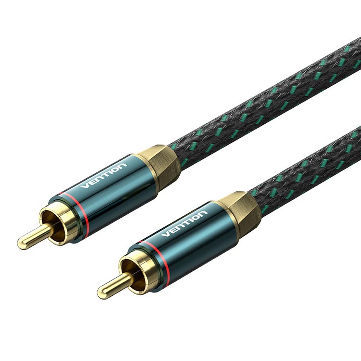 Vention Cotton Braided RCA Male to Male Coaxial Audio Cable - Green Copper Type 2M (BCTGH)