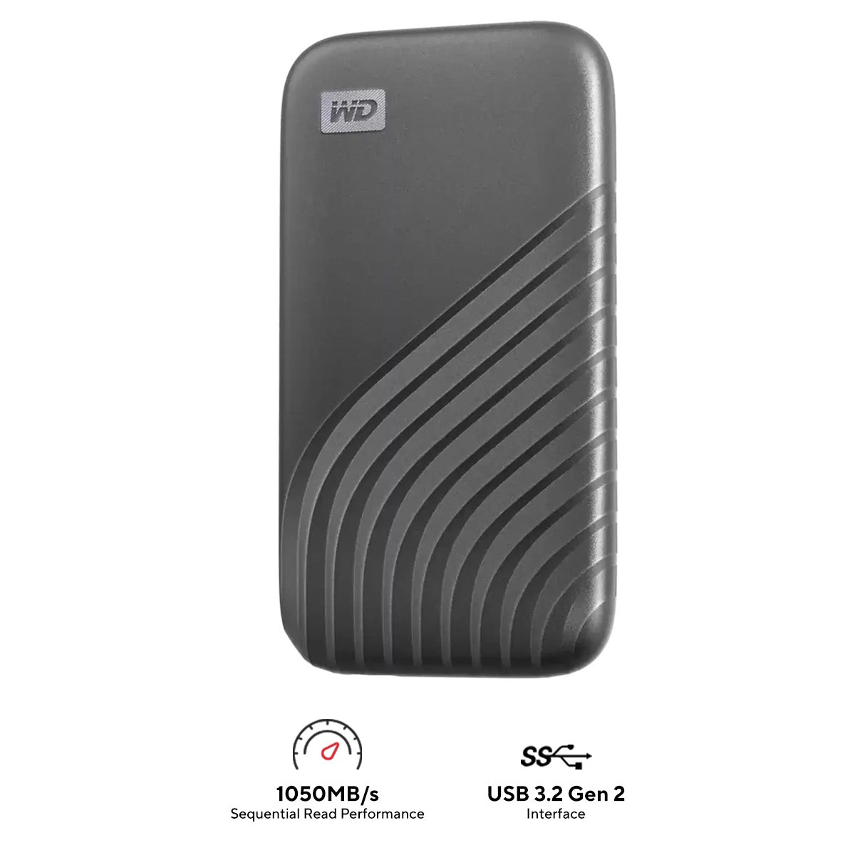 WD My Passport 4TB Portable External SSD (Gray)
