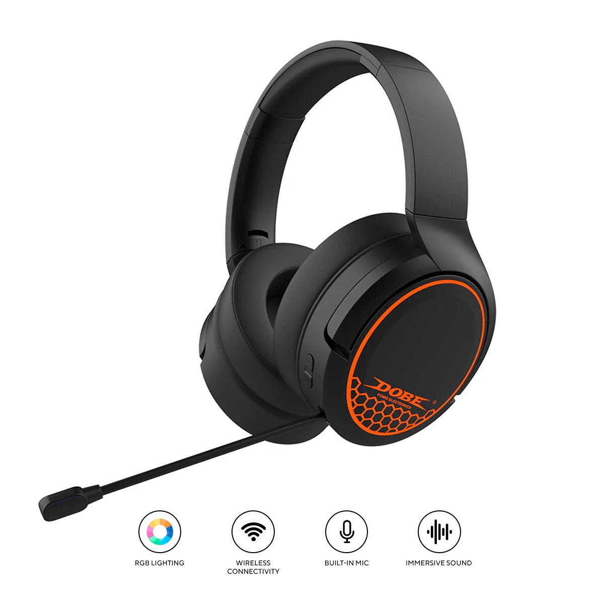 Dobe RGB Wireless Gaming Headset for PS5/PS4/Nintendo Switch/PC/Phone TP5-35110