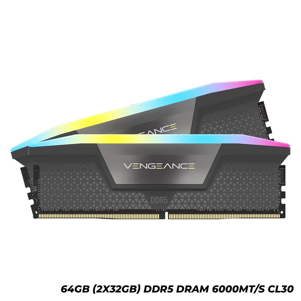 Corsair Vengeance RGB 64GB (2x32GB) DDR5 DRAM 6000MT/s CL30 AMD EXPO & Intel XMP Memory Kit (Cool Grey) (CMH64GX5M2B6000Z30)