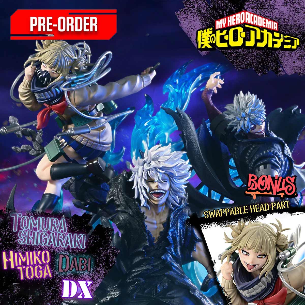 Ultimate Premium Masterline My Hero Academia Tomura Shigaraki, Dabi, Himiko Toga (Deluxe Bonus Version) Pre-Order Downpayment