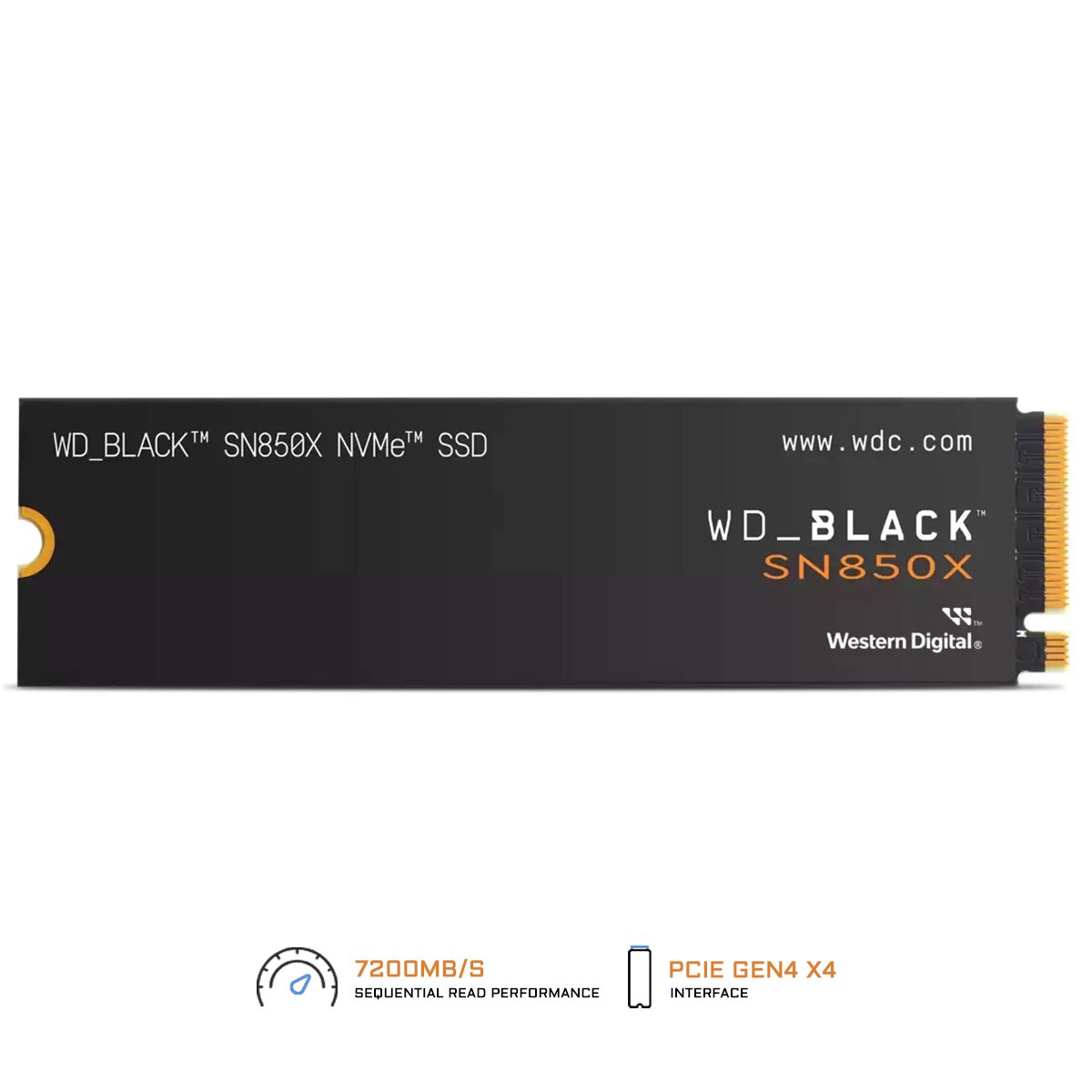 WD BLACK SN850X 8TB NVMe PCIe Gen4 x4 M.2 2280 7200MB/s Read Speed Internal Gaming SSD - Without Heatsink (WDS800T2X0E)