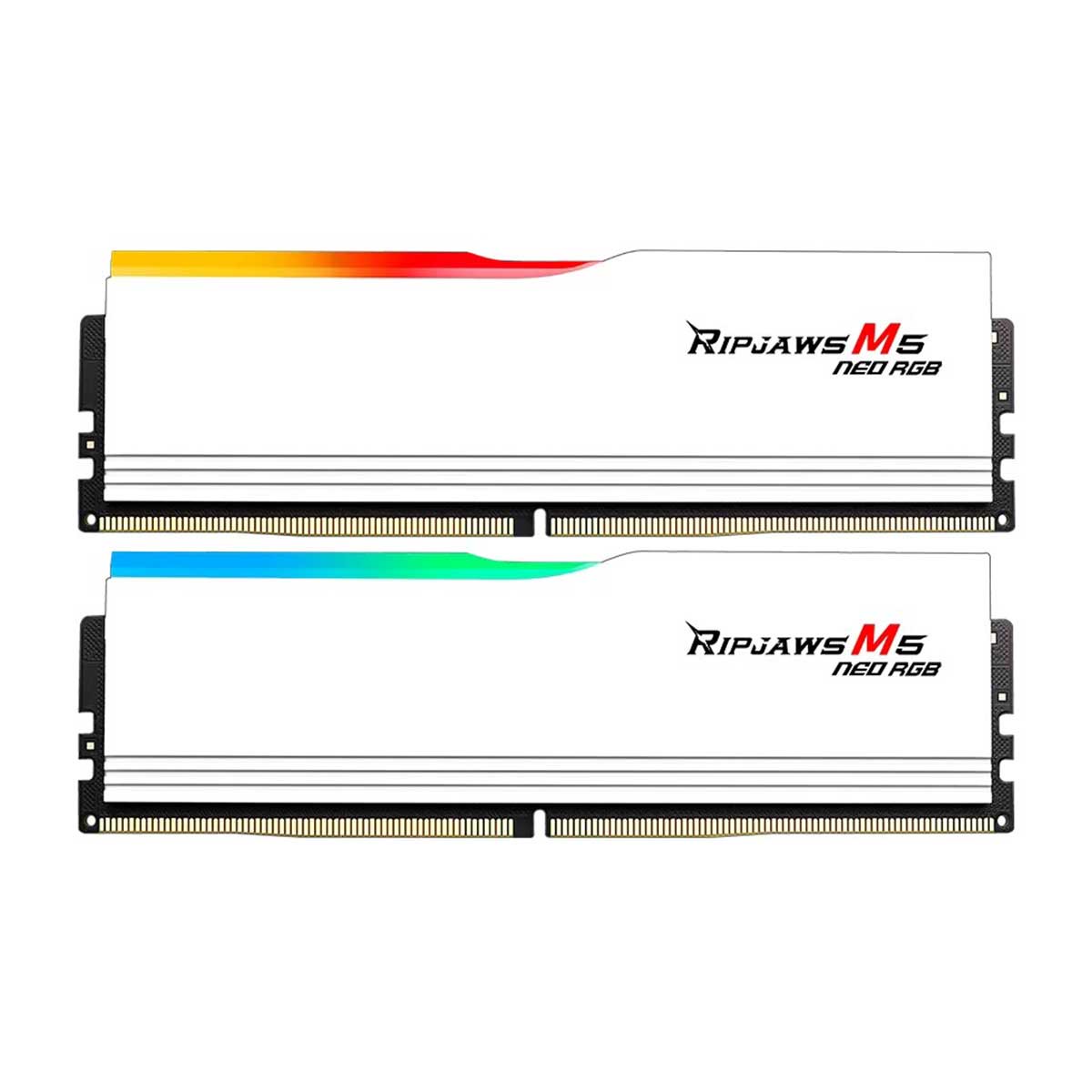 G.Skill Ripjaws M5 Neo RGB DDR5 32GB (2x16GB) 6400 MT/s CL32-40-40-102 1.40V AMD EXPO Desktop Memory (Matte White) (F5-6400J3240G16GX2-RM5NRW)