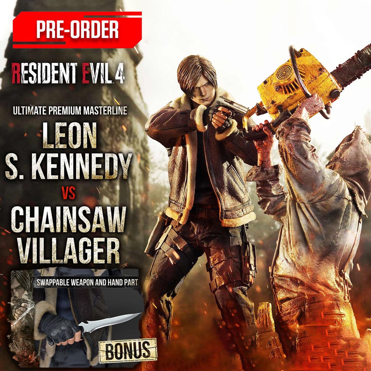 Ultimate Premium Masterline Resident Evil 4Leon S. Kennedy versus Chainsaw Villager (Bonus Version) Pre-Order Downpayment
