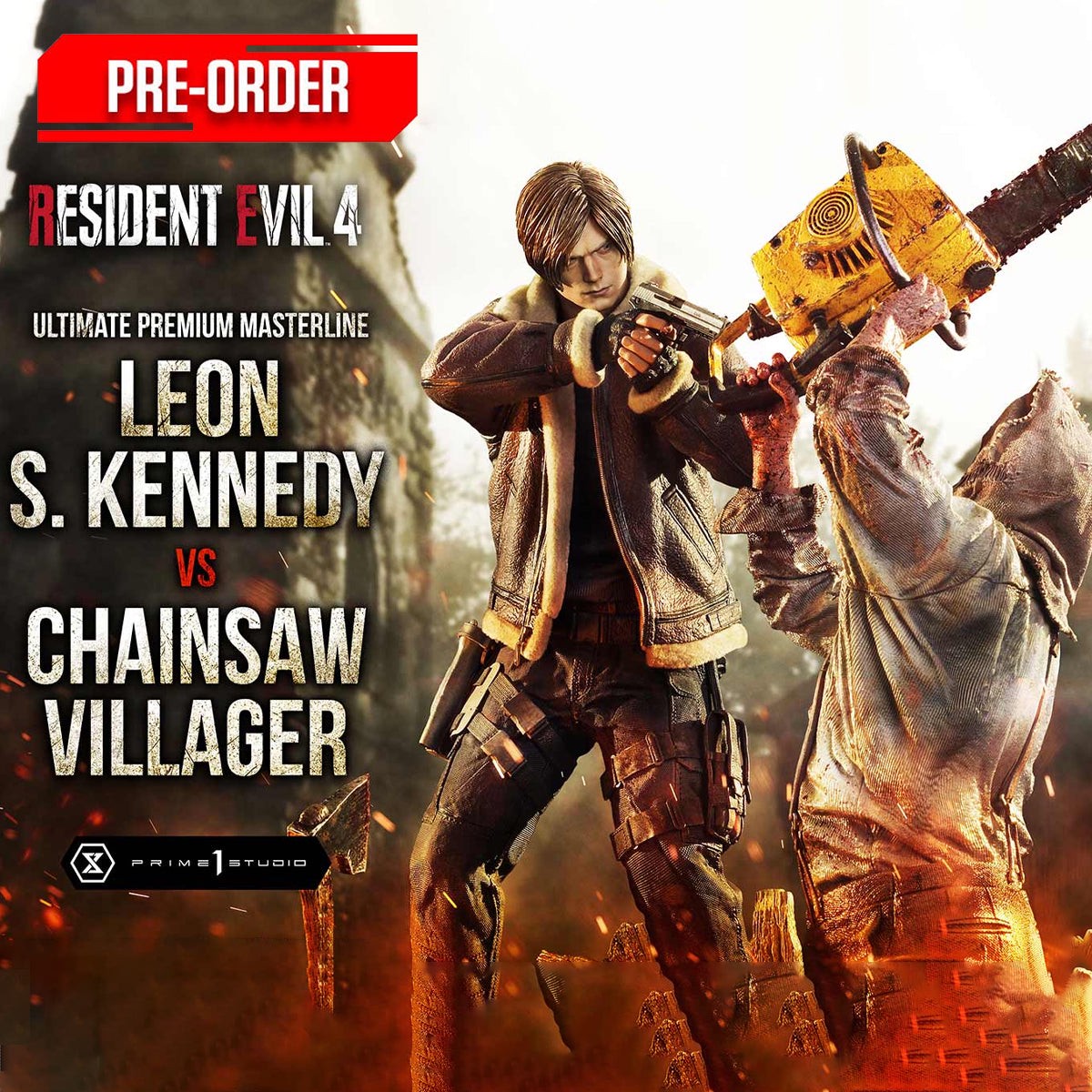 Ultimate Premium Masterline Resident Evil 4Leon S. Kennedy versus Chainsaw Villager (Regular Version) Pre-Order Downpayment