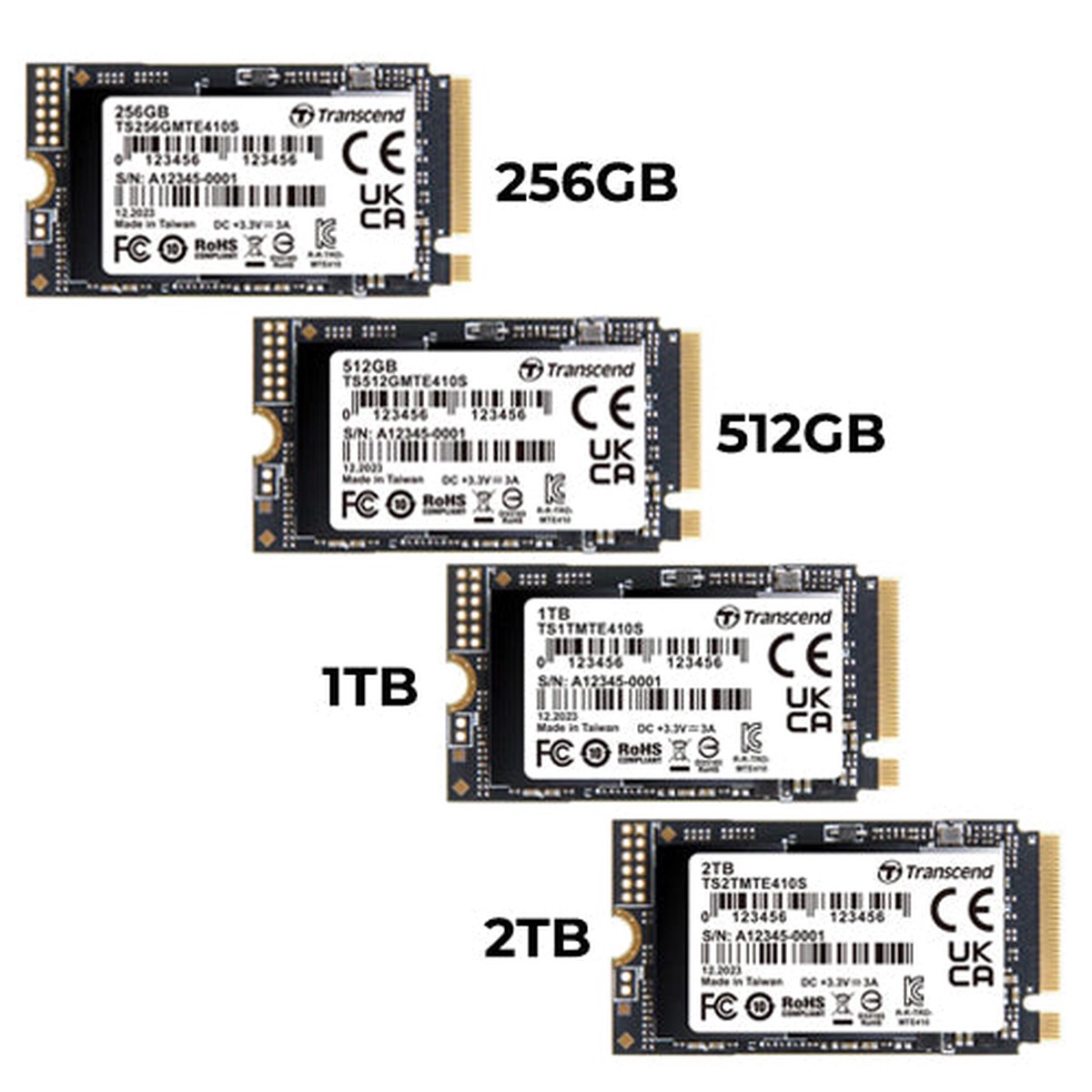 Transcend 410S  M.2 2242 PCIe Gen4 x4 Internal SSD (256GB, 512GB, 1TB, 2TB) (TS256GMTE410S, TS512GMTE410S,TS1TMTE410S, TS2TMTE410S)