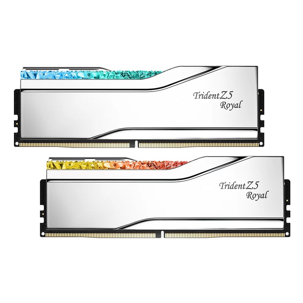 G. Skill Trident Z5 Royal 32GB (2x16GB) DDR5 7600MHz CL36-46-46-121 1.40V Intel XMP Desktop Memory (Silver) (F5-7600J3646G16GX2-TR5S)