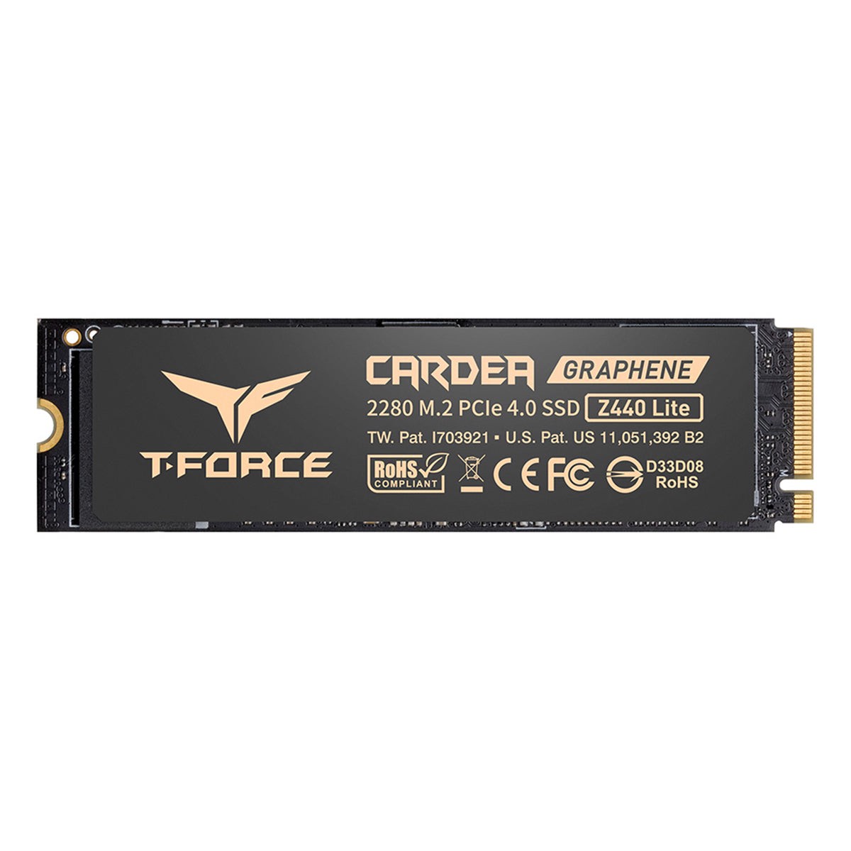 TeamGroup T-Force Cardea Z440 Lite M.2 2280 500GB PCIe Gen4 x4 NVMe 5000MB/s Read Gaming SSD with Graphene Heat Sink (TM8FFT500G0C129)