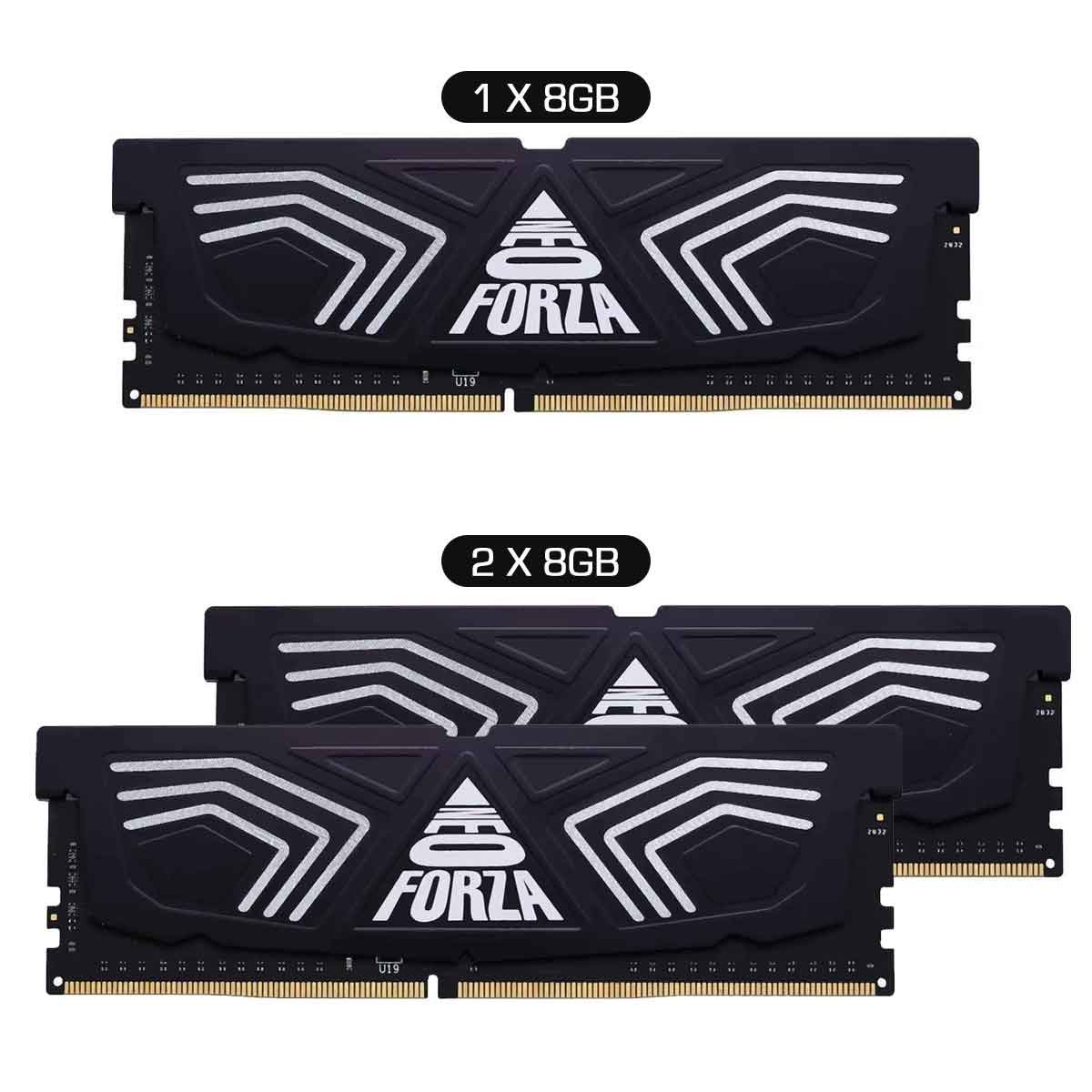 Neo Forza FAYE DDR4 U-DIMM 3200MHz CL16 1.35V Memory Kit with Heat Sink (Black) (1x8GB, 2x8GB)