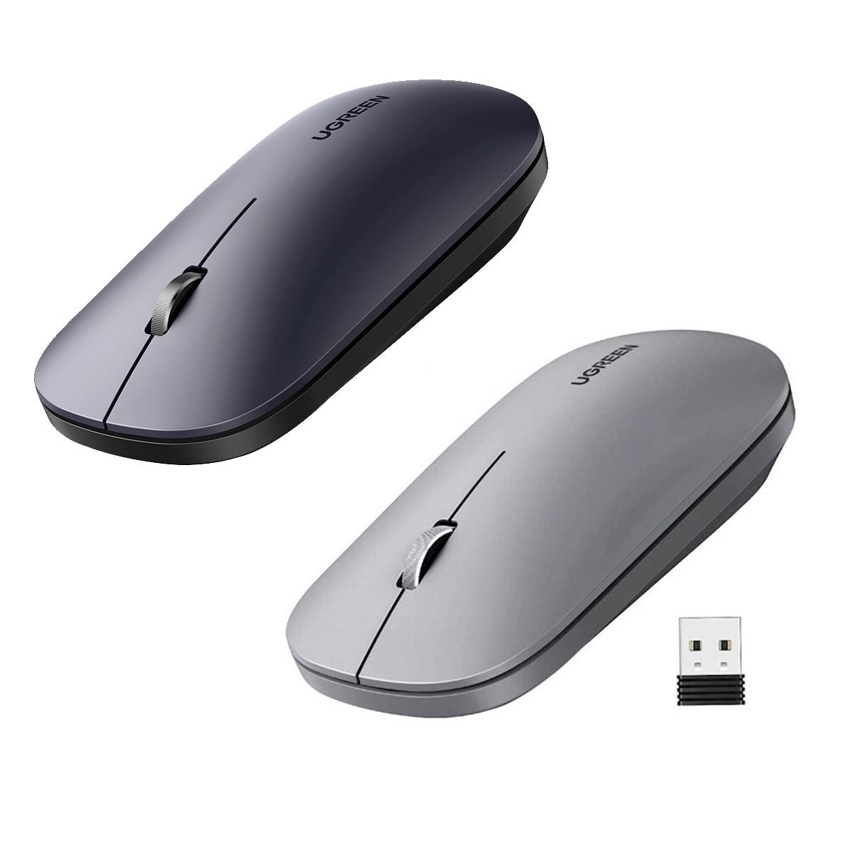 UGreen 2.4GHZ & BT Portable Wireless Mouse (Black, Grey)