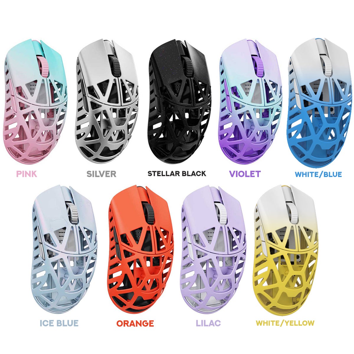 WLmouse Beast X Mini Magnesium Wireless Gaming Mouse (Pink, Silver, Stellar Black, Violet, White/Blue, Ice Blue, Orange, Lilac, White/Yellow)