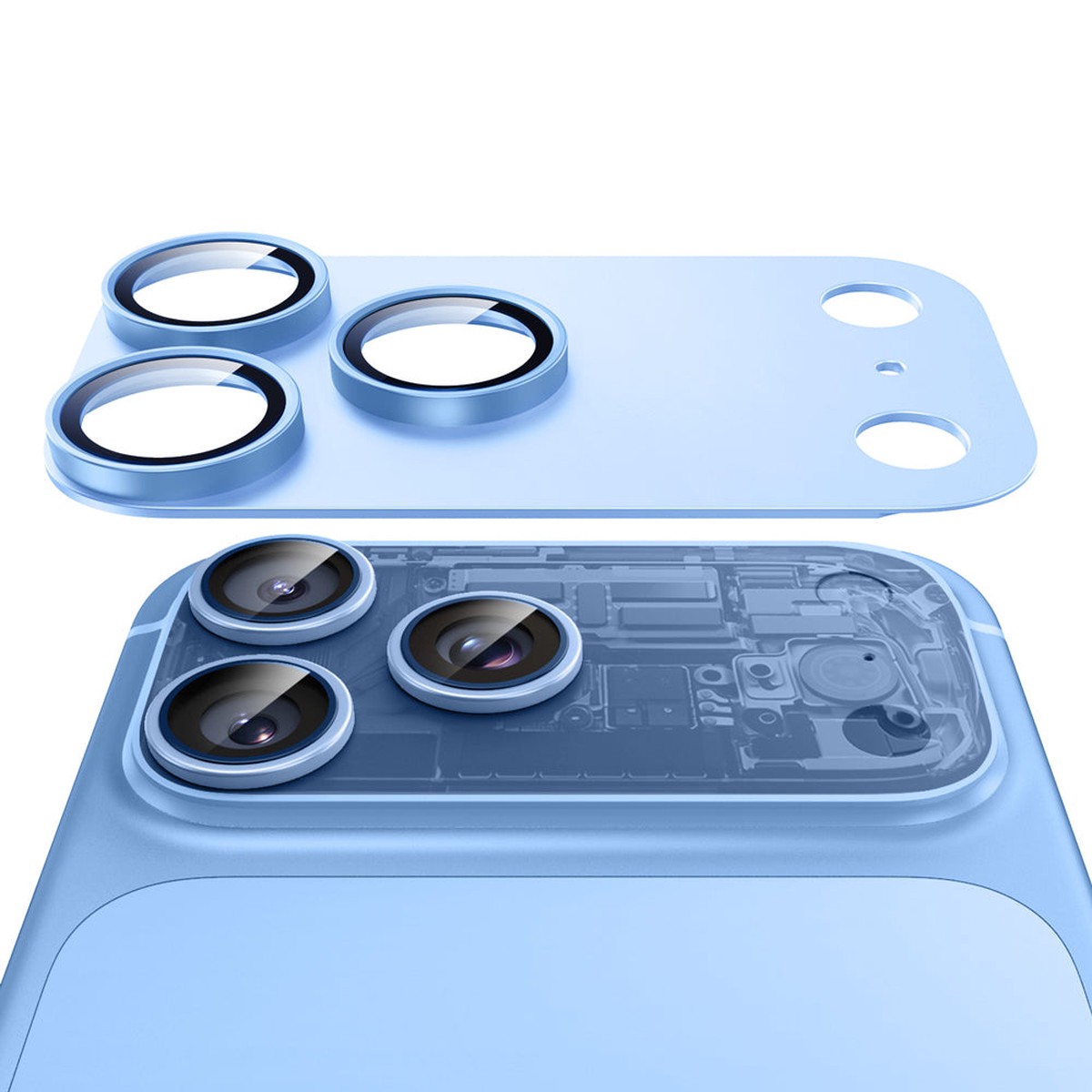 Protector de pantalla para cmara trasera ESR Armorite Pro para Apple iPhone 18 Pro, vidrio templado, azul