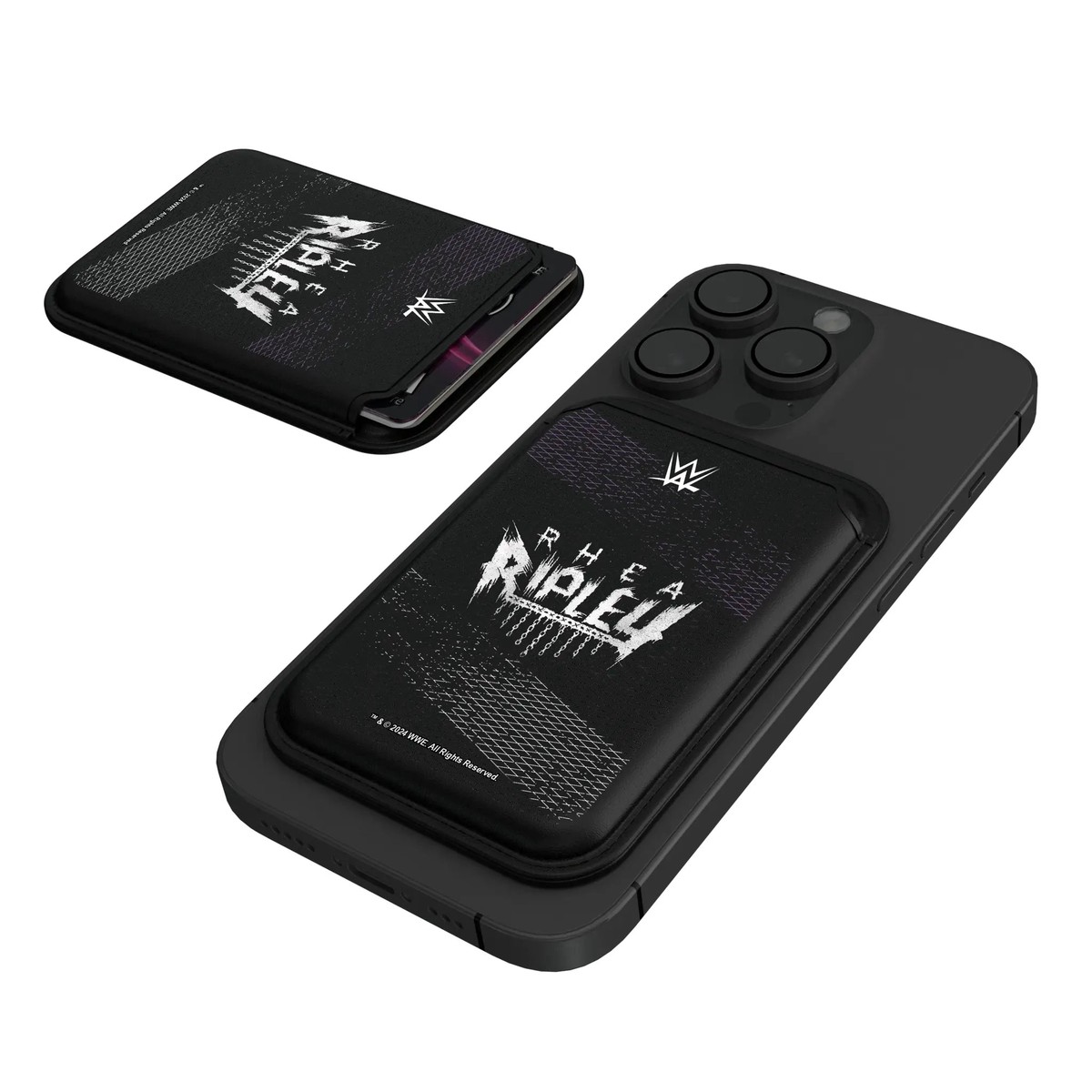 Rhea Ripley Steel Black Magnetic Credit Card Wallet