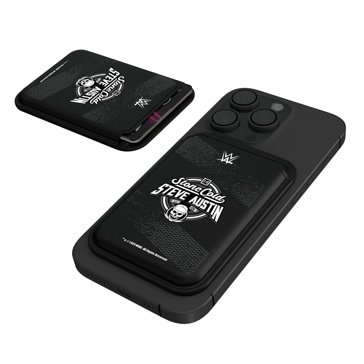 Stone Cold Steve Austin Steel Black Magnetic Credit Card Wallet