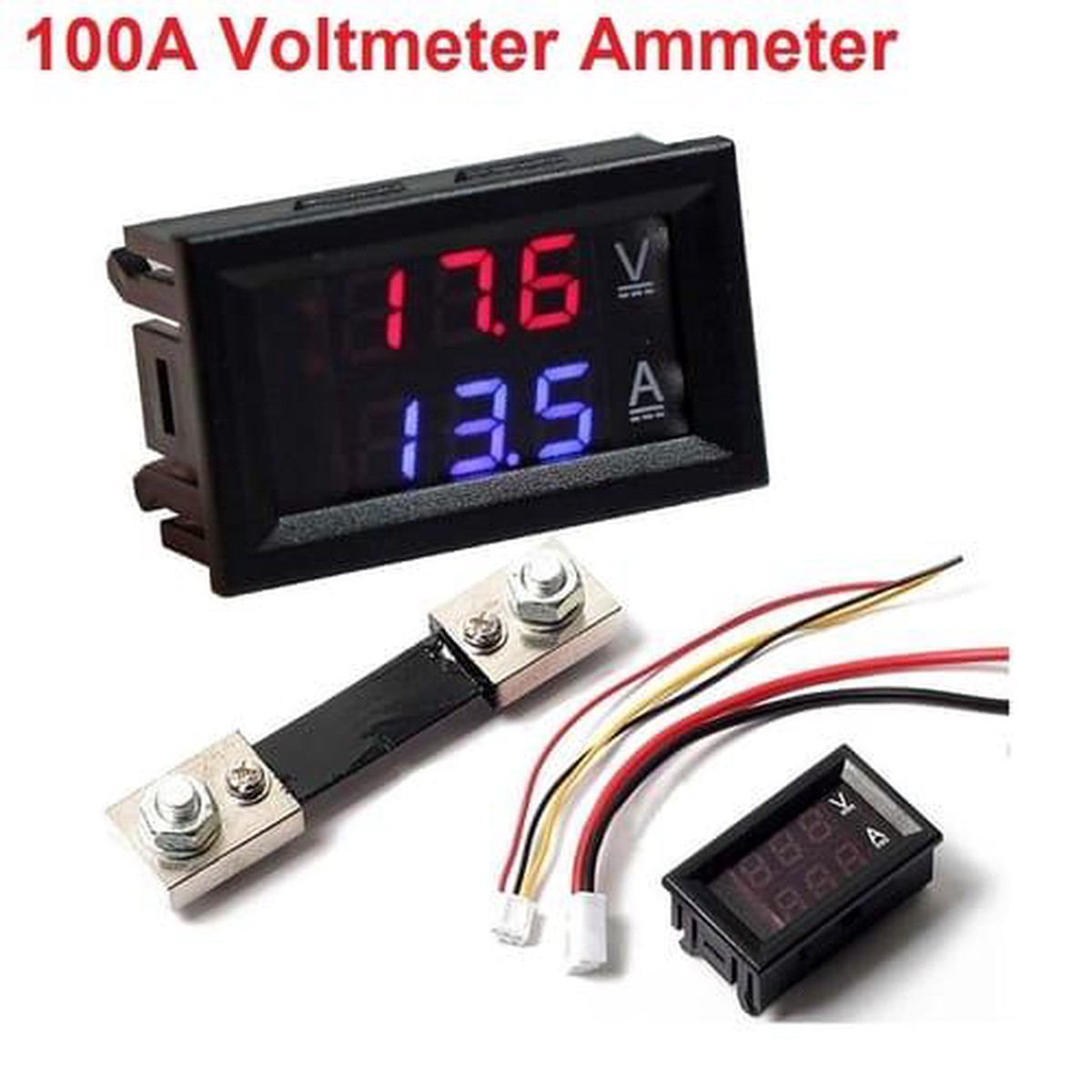 100A Digital Display Voltmeter Ammeter ZFX VC288 Dual LED Voltage Current Tester Monitor Panel Gauge With Shunt