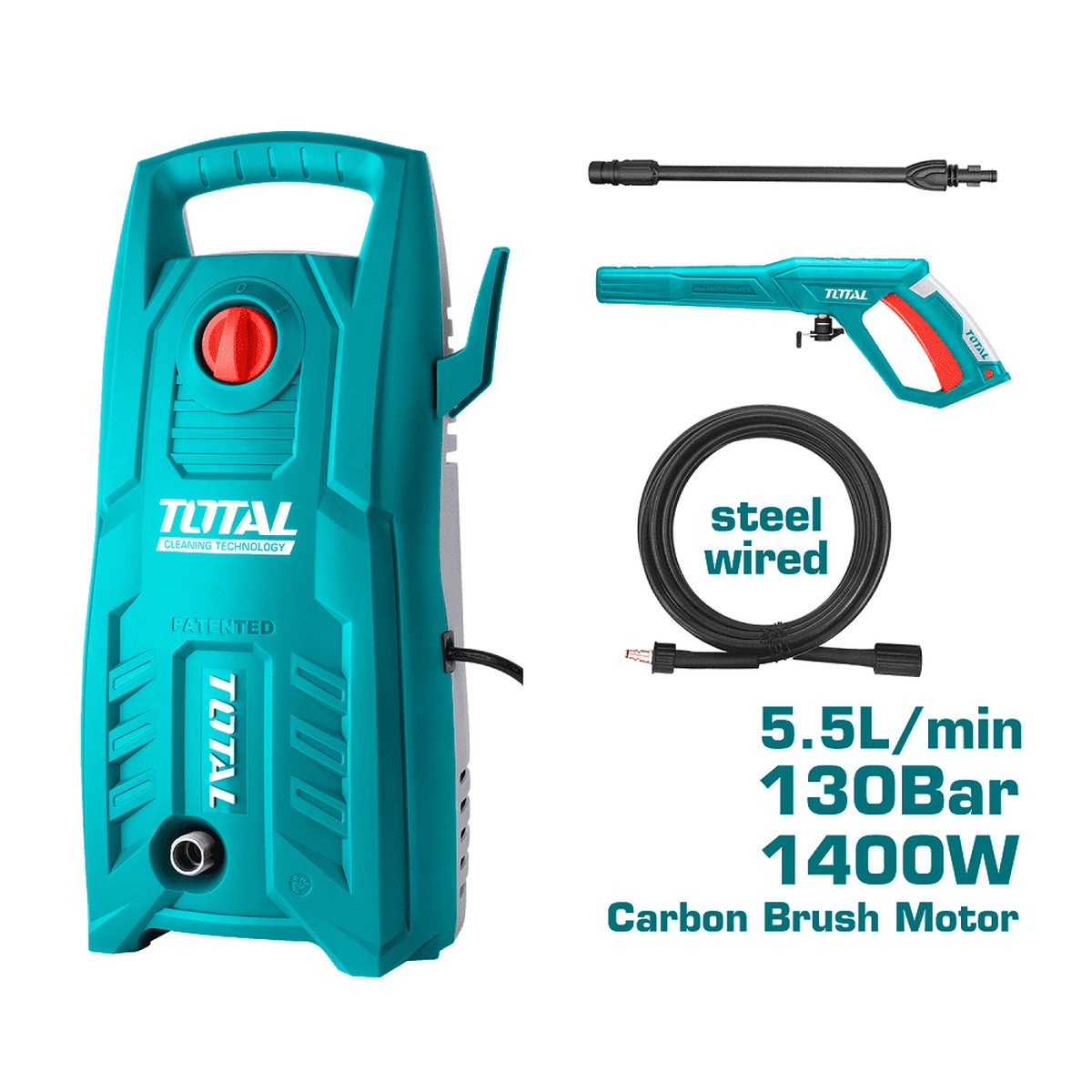 100% Original TOTAL High Pressure Washer (130 Bar)  1400W  TGT11316