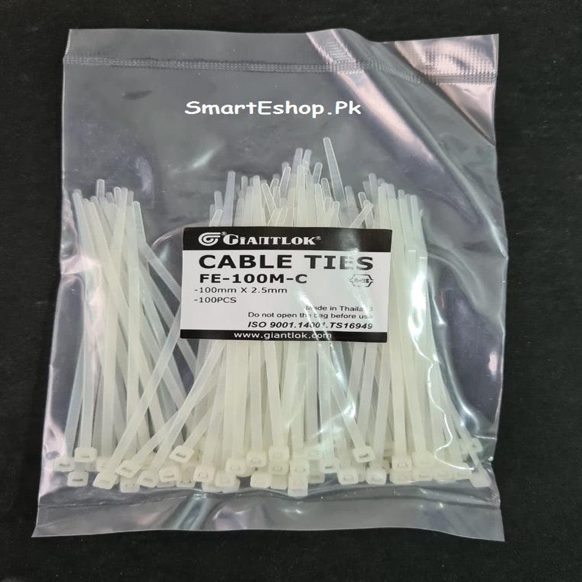 100 Pcs 4 INCH Cable Tie 100MM x 2.5MM - Off White or Home, Office, Industrial Uses.